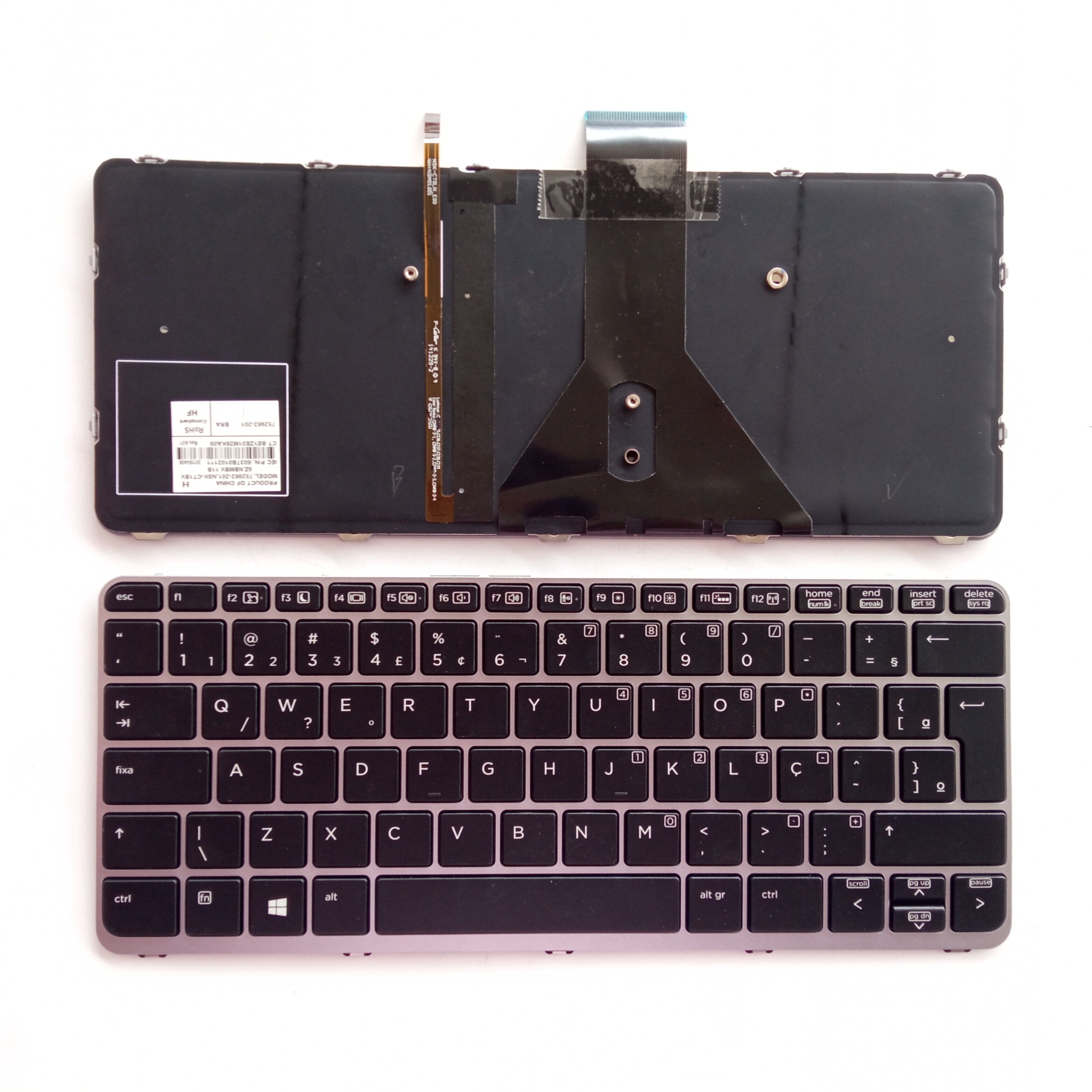 Picture of New Replacement Laptop Keyboard For HP 1020G1/1030G1 SILVER FRAME BLACK Backlit BR Layout